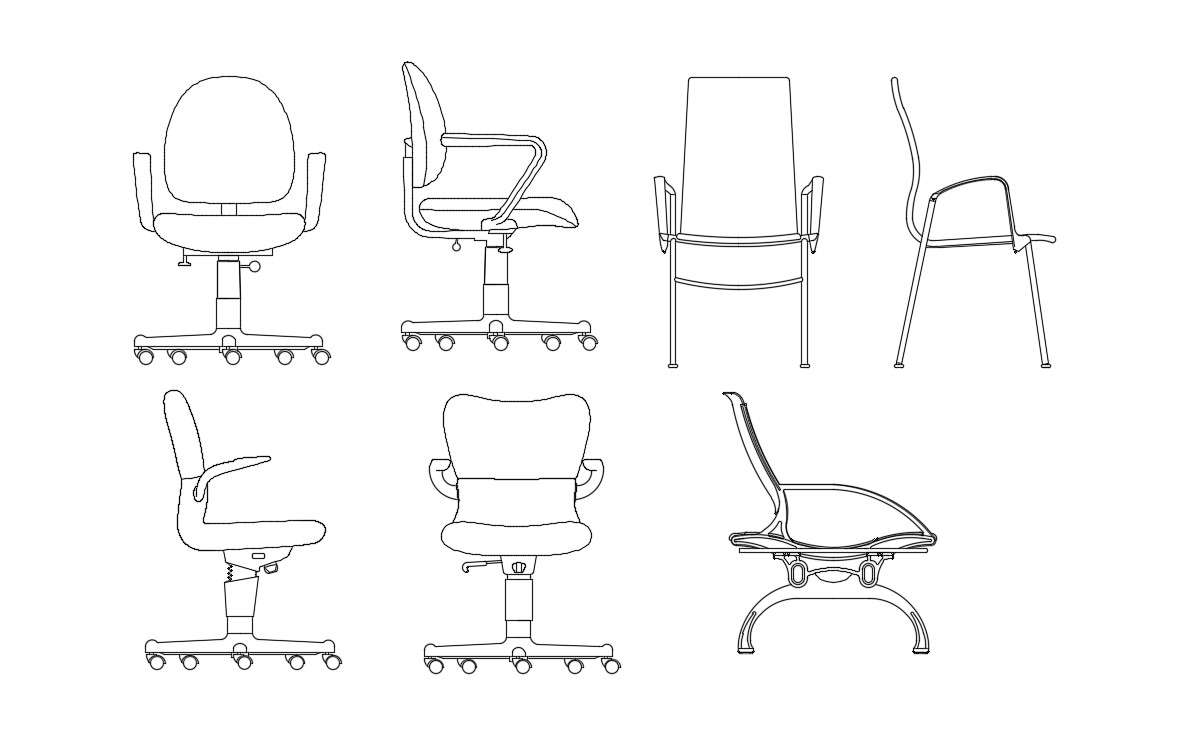 Office Chair Cad Block Cadbull