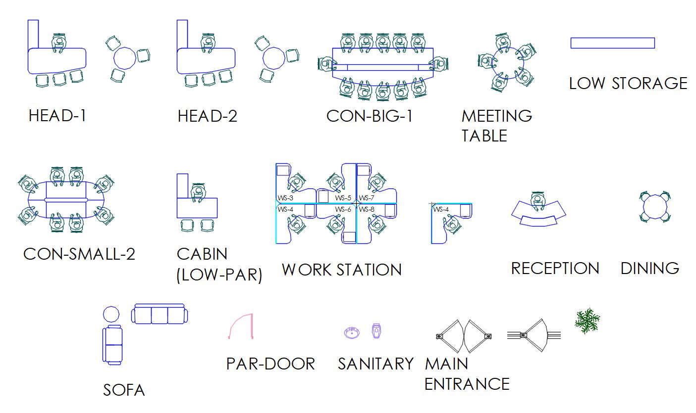 Office Furniture AutoCAD Blocks - Cadbull