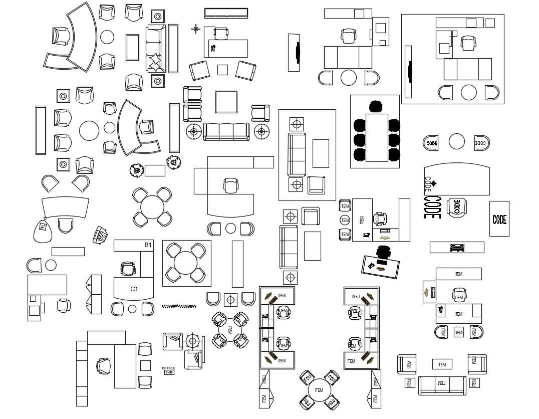 Office Furniture CAD Blocks - Cadbull