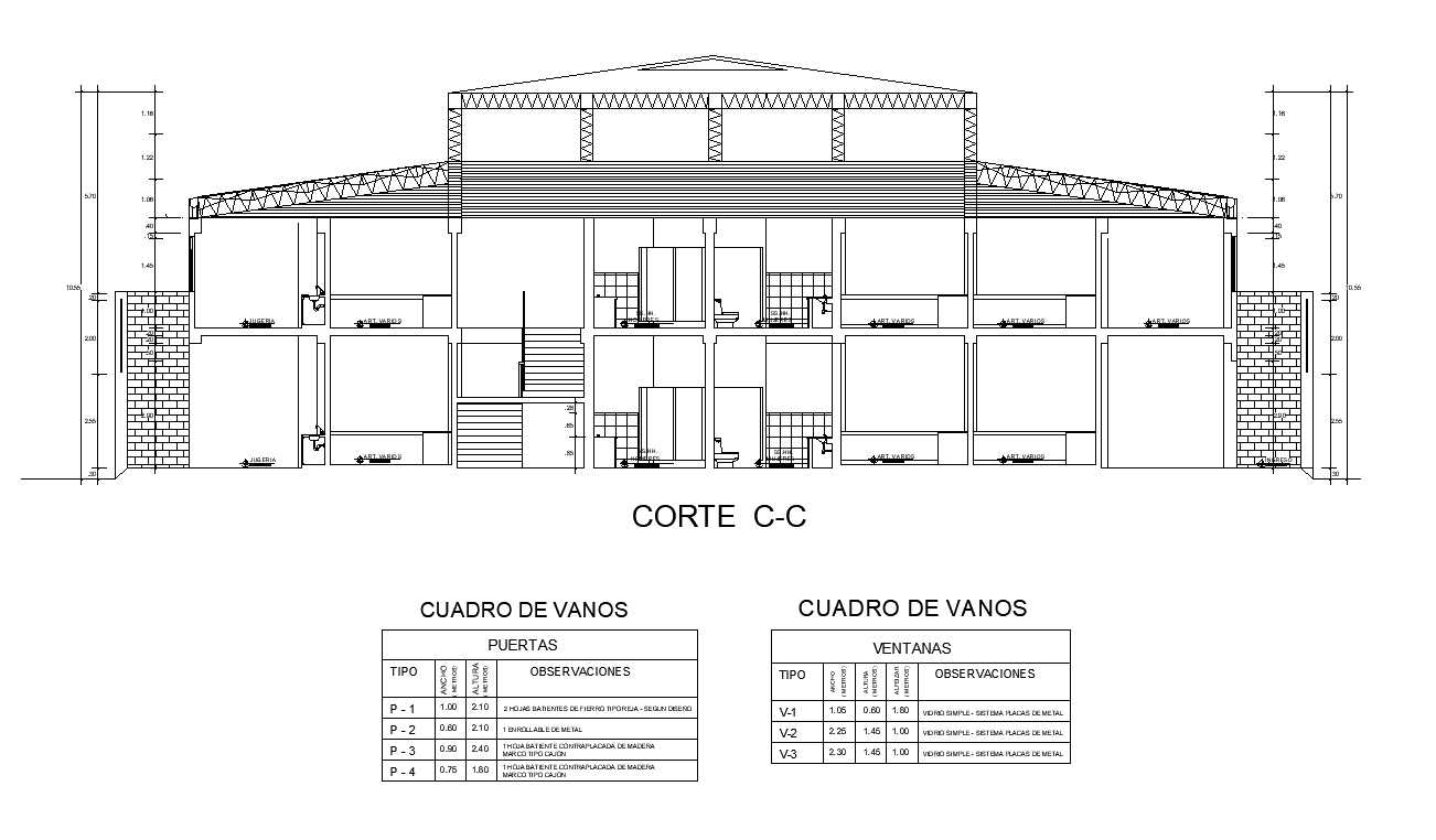 Office Section C-C’ detail dwg file - Cadbull