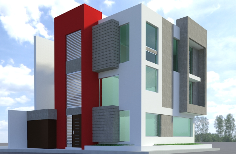 Office building 3 D view detail dwg file - Cadbull