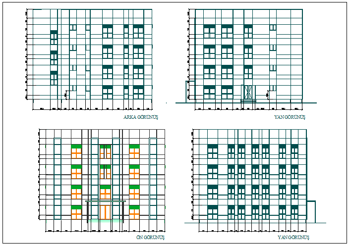 Office building elevation view detail dwg file - Cadbull