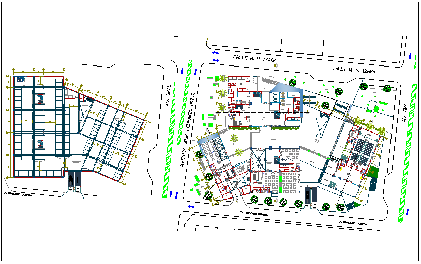 Office building plan detail view dwg file - Cadbull