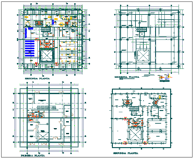 Office building plan detail view dwg file - Cadbull