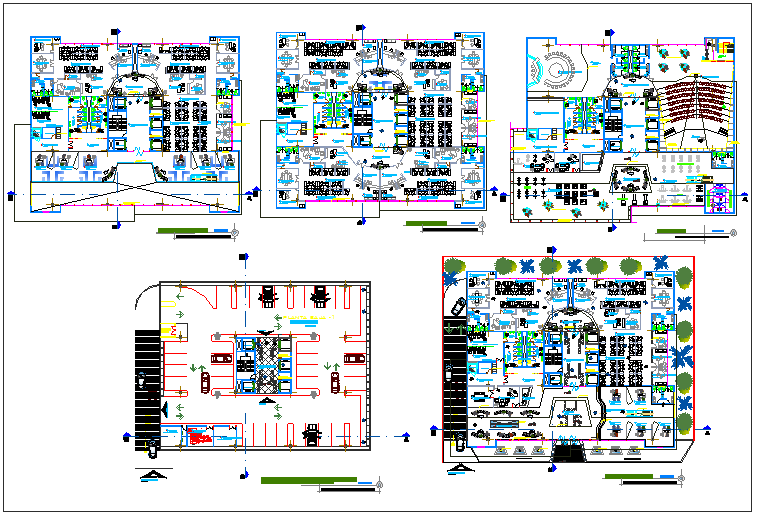 Office building plan detail view dwg file - Cadbull