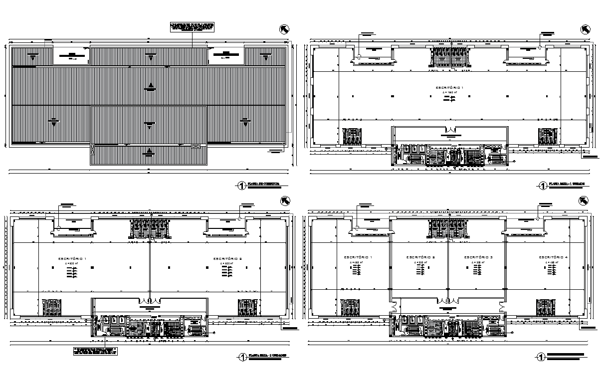 Office building plan detail view dwg file - Cadbull