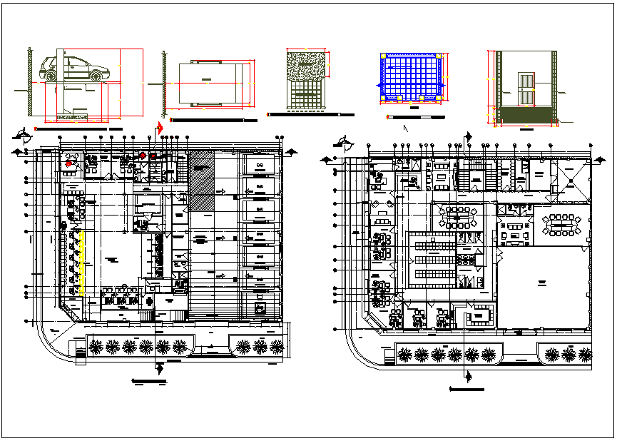 Office building plan view detail dwg file - Cadbull