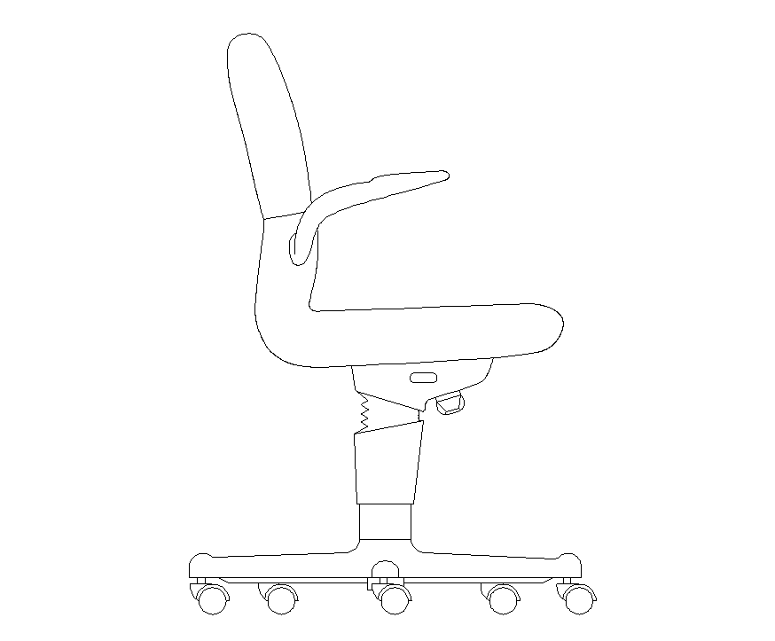 Office chair detail elevation 2d view layout CAD furniture dwg file ...