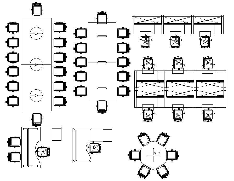 Office furniture blocks design dwg file - Cadbull