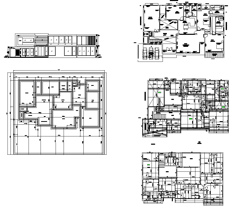 Office structural building detail elevation and section 2d view layout ...