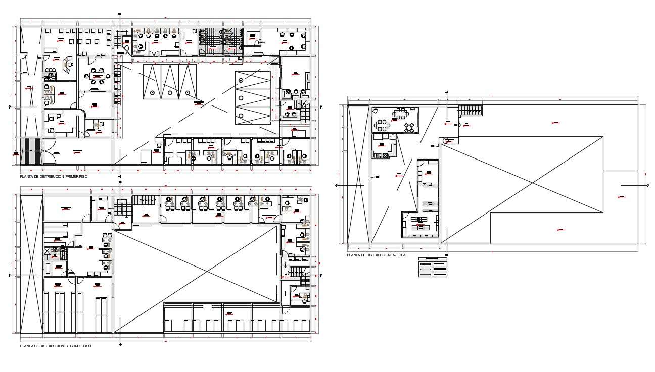 Office Building Floor Plans Examples DWG - Cadbull