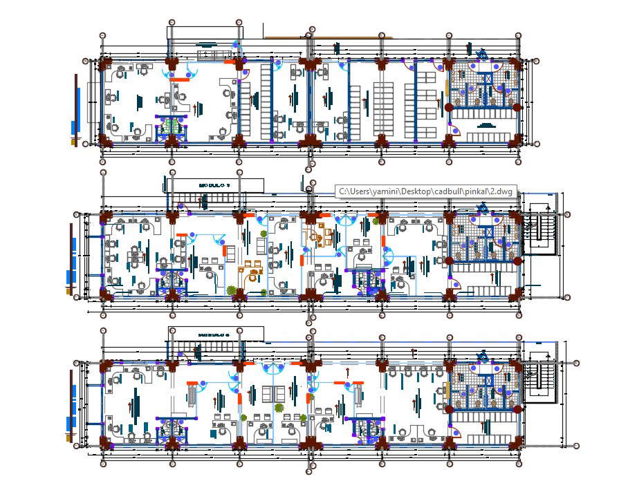 Office Floor Plan Architecture Drawing DWG File - Cadbull