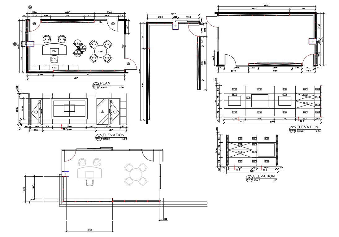 Architecture Office Furniture Layout Plan Autocad Drawing Cadbull