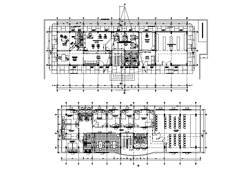 Office With Employee Bedrooms Floor Plan AutoCAD Drawing DWG File - Cadbull