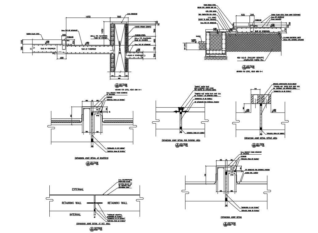 Office building slab section details are given in this AutoCAD DWG ...