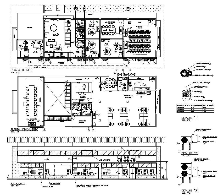 Office floor plan detail drawing is defined in this 2D AutoCad file ...