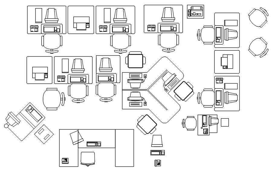 Office furniture in detail AutoCAD drawing, dwg file, CAD file - Cadbull