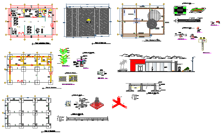 Offices round design drawing - Cadbull