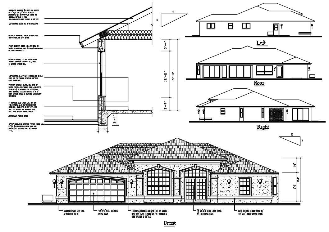 one-level-house-elevation-design-dwg-file-cadbull