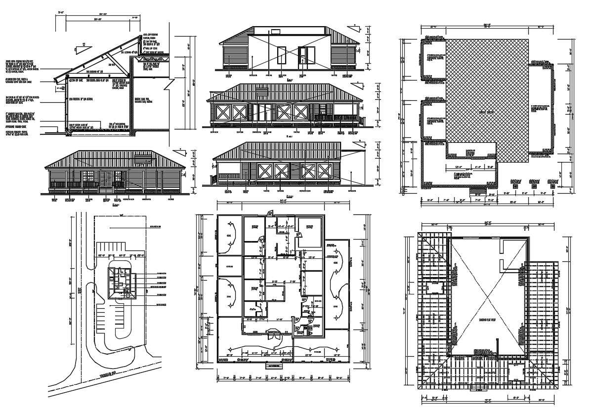 one-level-house-plan-autocad-drawing-cadbull