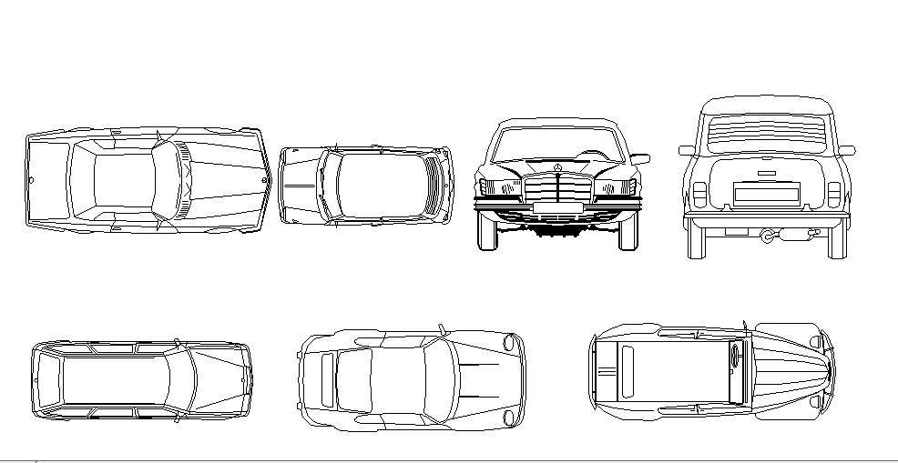 One family luxuries car elevation blocks details dwg file - Cadbull