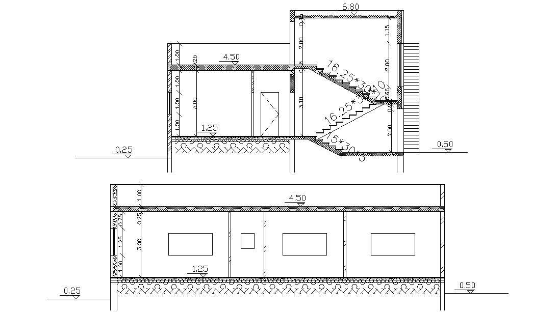 One Storey Section Layout DWG File Download - Cadbull