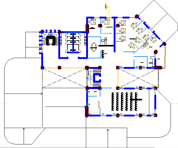 Open space office layout view dwg file - Cadbull