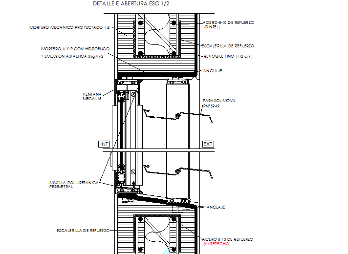 Opening detail ESC detail dwg file - Cadbull