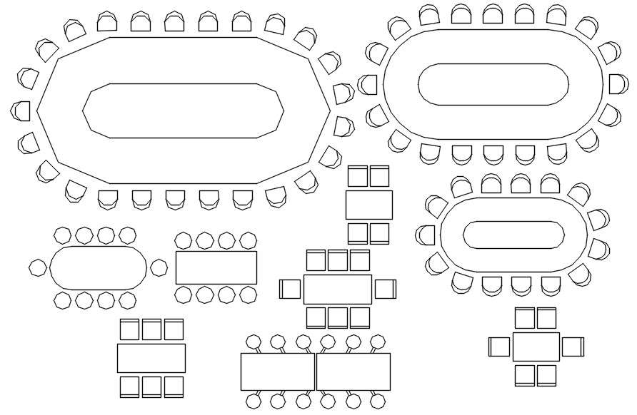 Oval dinning table CAD blocks in AutoCAD, dwg file. - Cadbull