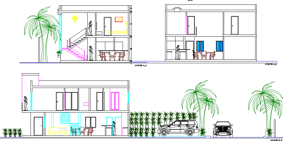 Paradise villa full sectional details project dwg file - Cadbull