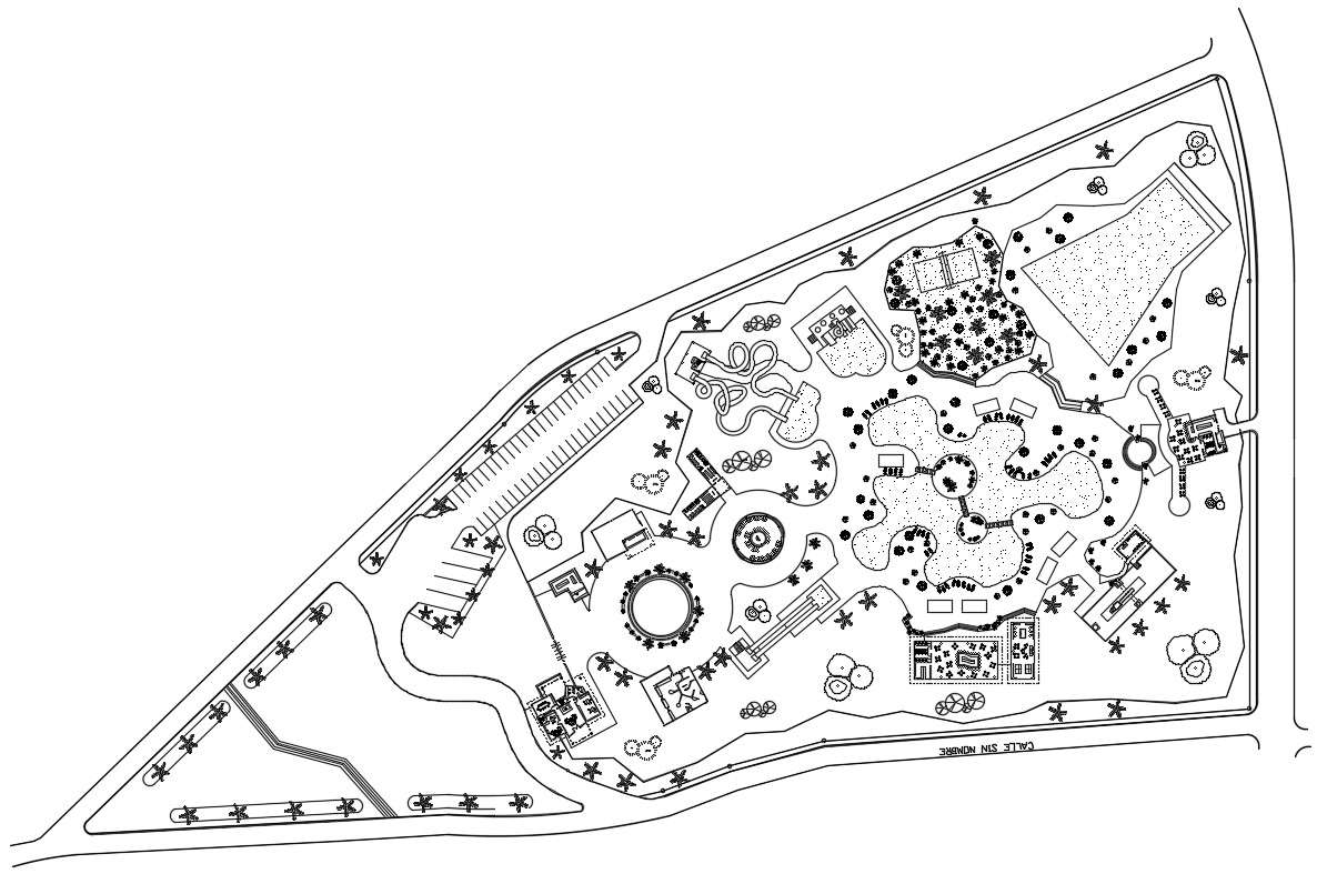 Park Design CAD Plan - Cadbull