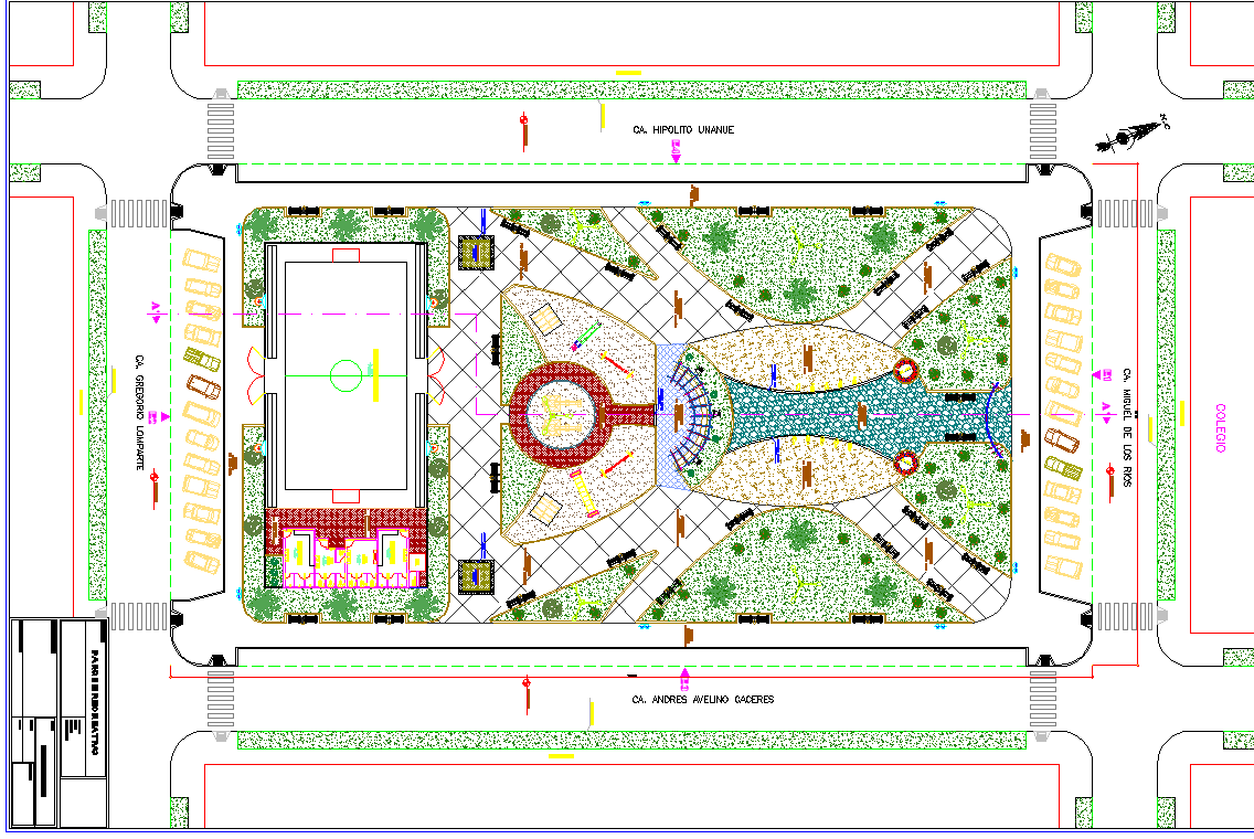 Park site plan layout view detail dwg file - Cadbull