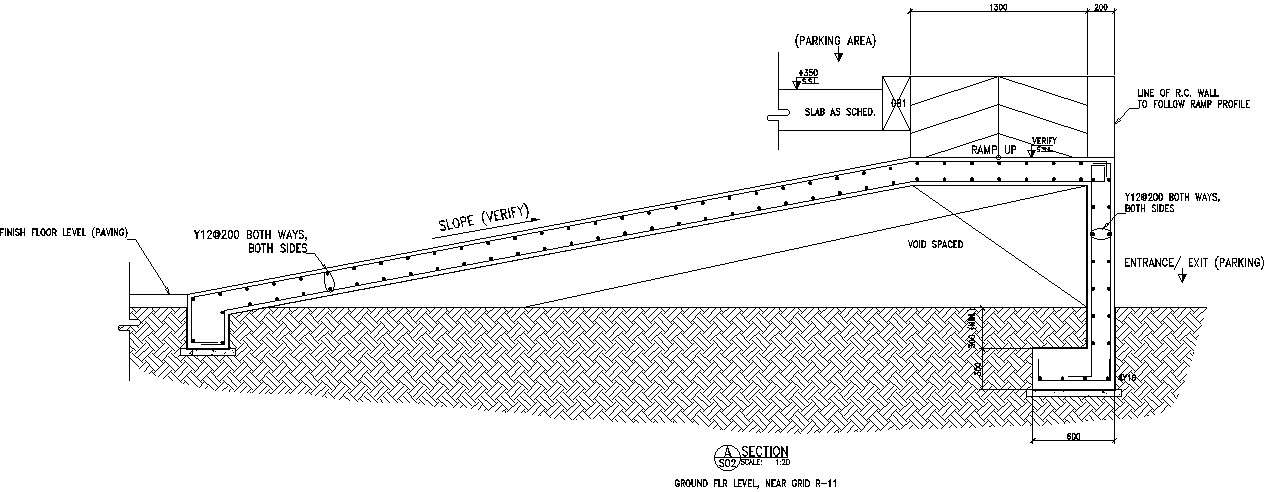 Parking area slope details in AutoCAD, Dwg files. - Cadbull