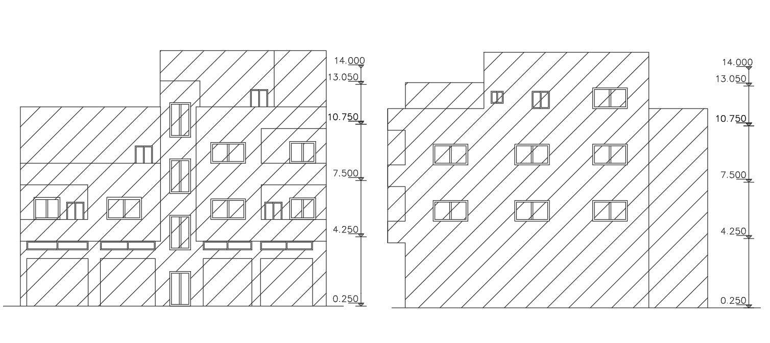 Penthouse Apartment Building Elevation Design - Cadbull