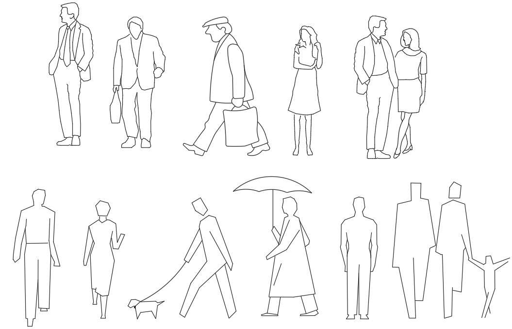 Cad Human Block Blocks Models Autocad Figure 2d Dwg People Drawings ...