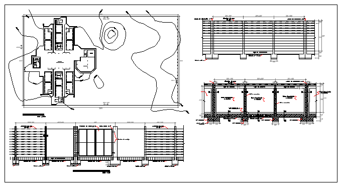 Perimeter fence wall details of house garden dwg file - Cadbull