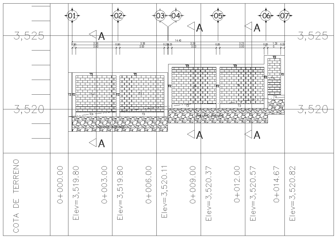 Perimeter fence wall detail section and joints DWG autoCAD drawing ...