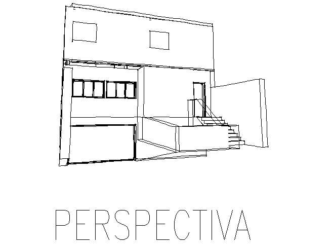 Perspective elevation of a house dwg file - Cadbull