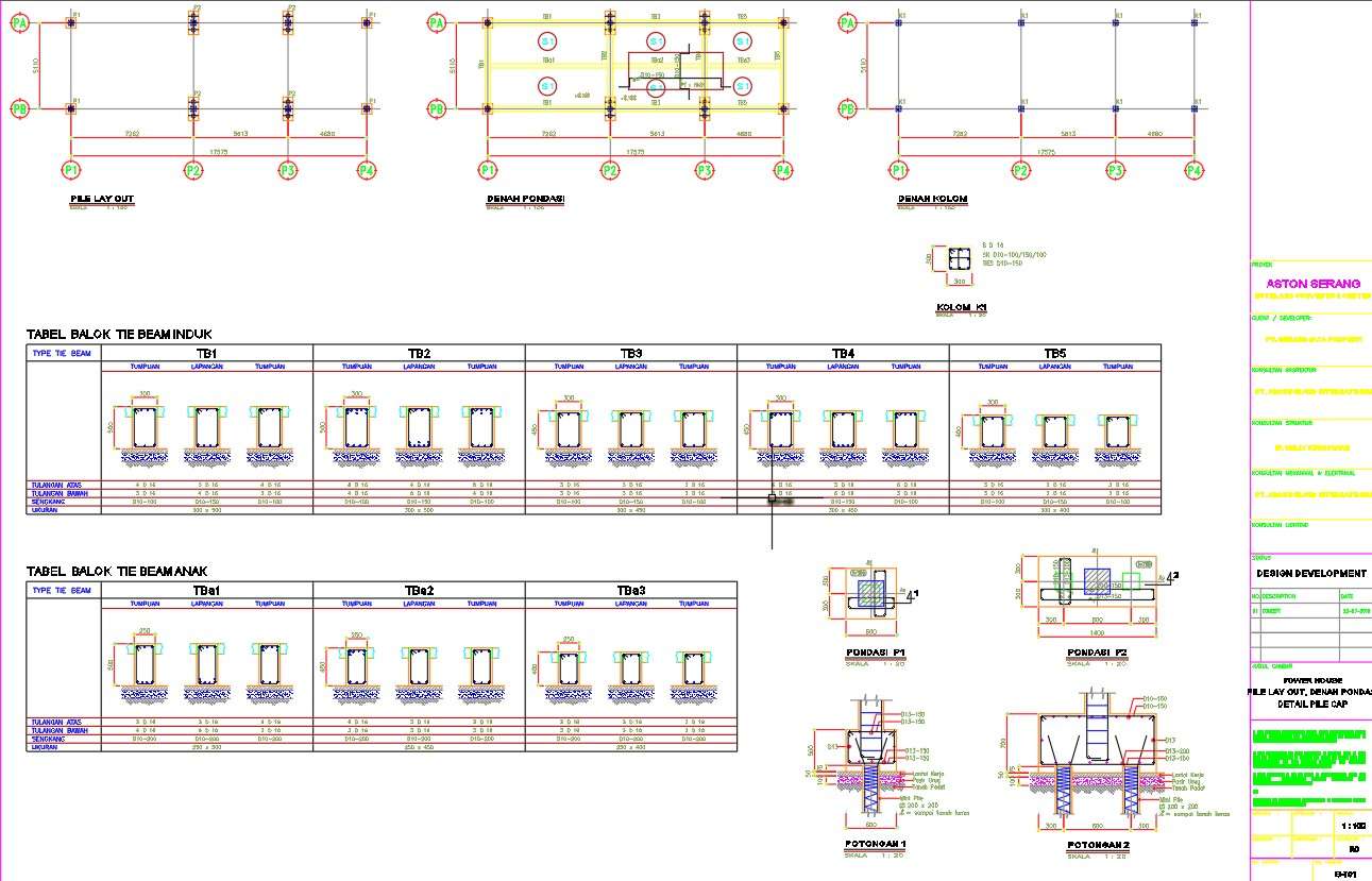 Pile Layout Plan Footing Section Design And Pile Cap Detail Design Is