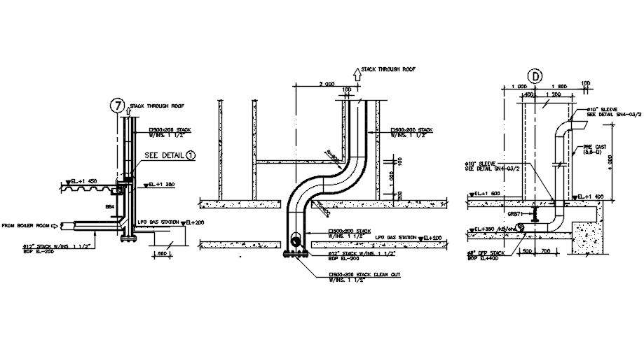 Pipe Connection Section Details Are Given In This D Cad Dwg Drawing