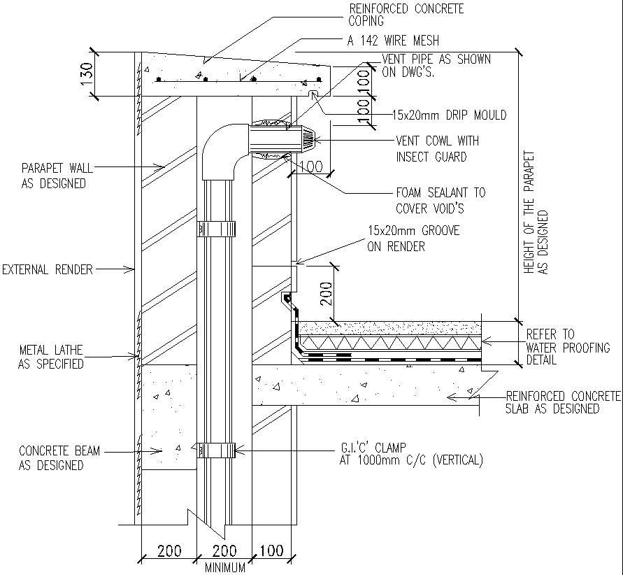 Pipe Duct Through Roof Details In Autocad Dwg Files Cadbull Hot Sex