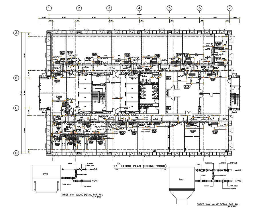 Pipe line details are given for the 13th floor of hospital building in ...