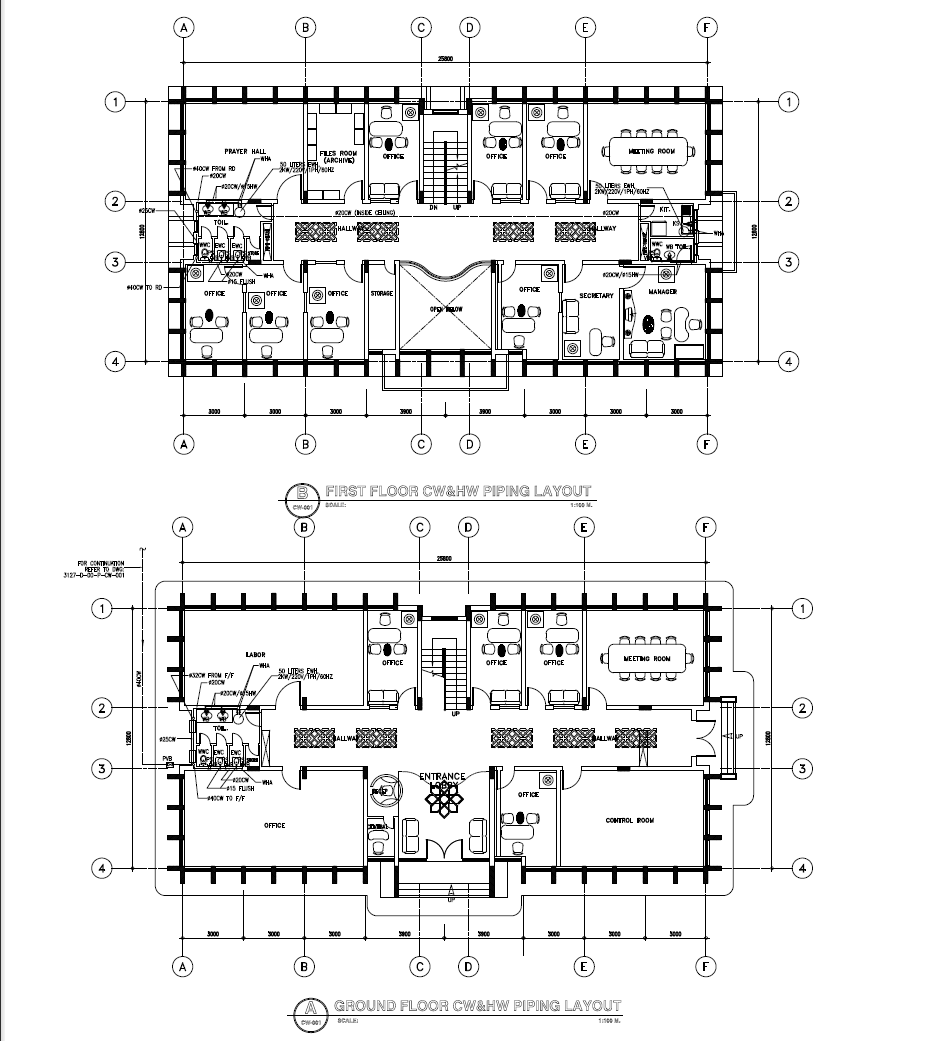 Piping Layout plan detail - Cadbull