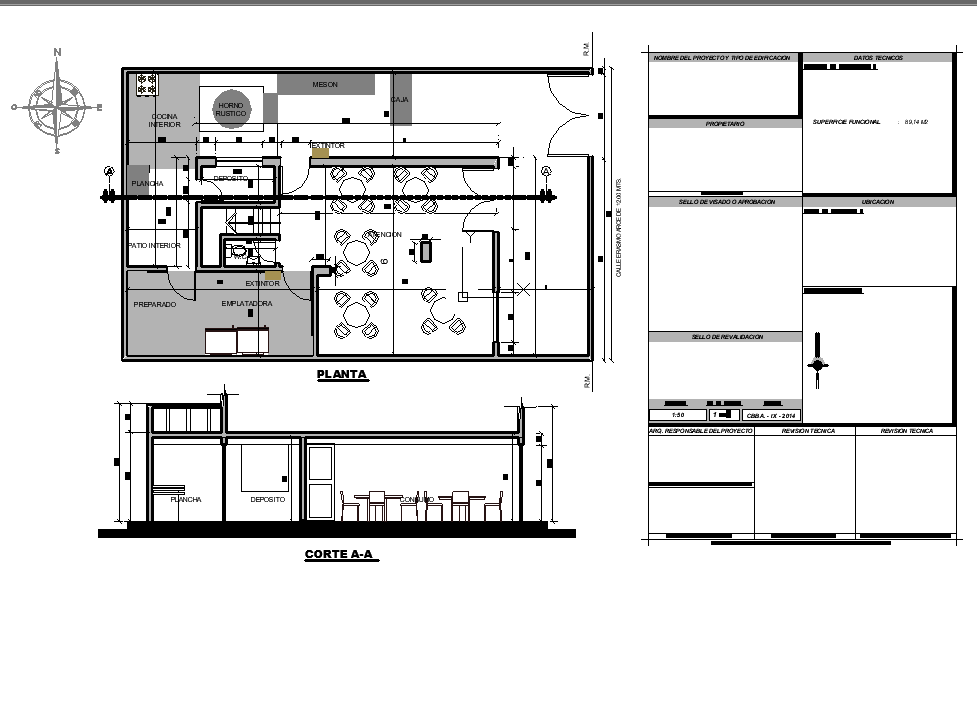  Pizza  planet plan and section view with architecture view 