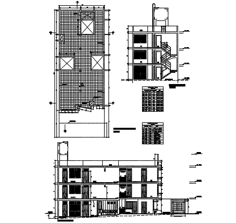 Plan, elevation and section house plan detail dwg file - Cadbull