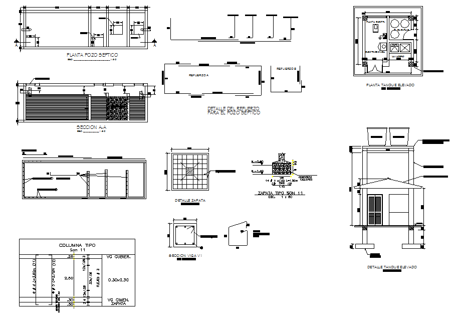 Plan, elevation and section working plan detail dwg file - Cadbull