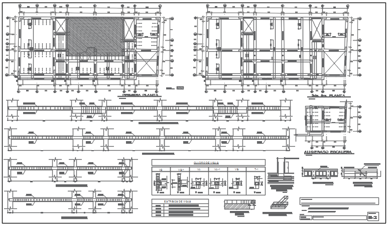 Plan and Beam section plan detail dwg file - Cadbull