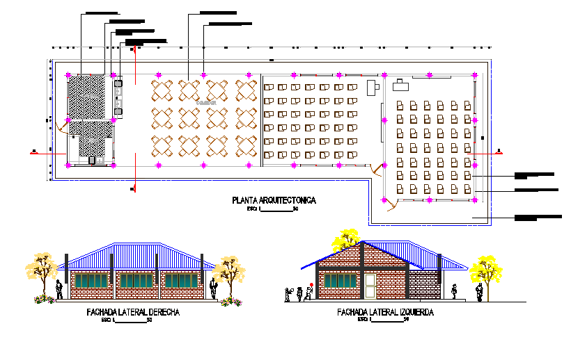 Plan and elevation detail dwg file - Cadbull