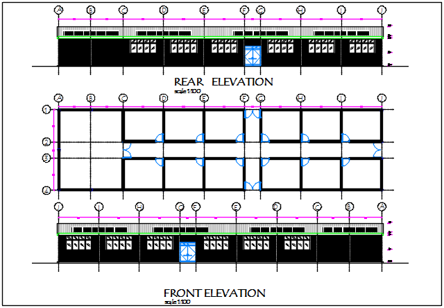 Plan and elevation detail dwg file - Cadbull