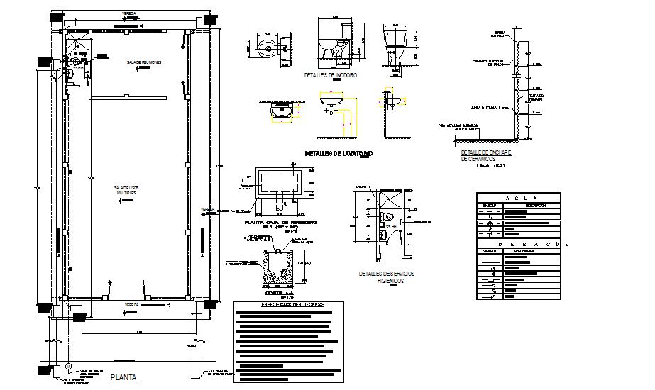 Plan And Plumbing Sanitary Elevation Detail Dwg File Cadbull